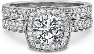 Precision Set Double Row Diamond Engagement Ring