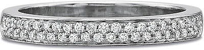 Precision Set Double Row Diamond Wedding Band