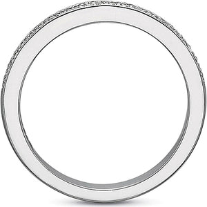 Precision Set Double Row Diamond Wedding Band