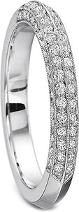 Precision Set Four-Sided Diamond Wedding Band