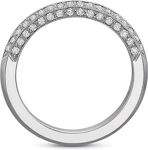 Precision Set Four-Sided Diamond Wedding Band