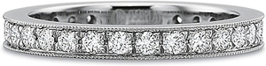 Precision Set Pave Diamond Wedding Band