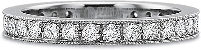 Precision Set Pave Diamond Wedding Band