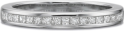 Precision Set Princess Cut Diamond Wedding Band-5040