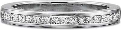 Precision Set Princess Cut Diamond Wedding Band