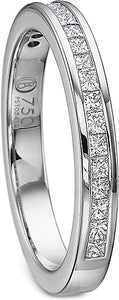 Precision Set Princess Cut Diamond Wedding Band