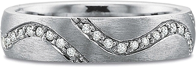 Precision Set Ribbon Diamond Wedding Band-1845