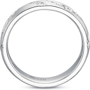This diamond wedding band by Precision Set features round brilliant...