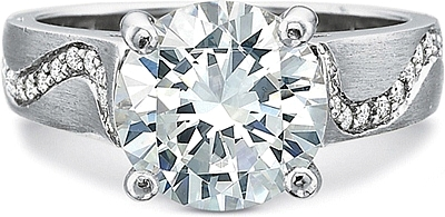 Precision Set Ribbon Set Diamond Engagement Ring