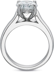 Precision Set Solitaire Wide Shank Diamond Engagement Ring