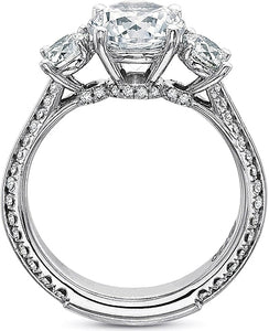 This diamond engagement ring setting by Precision Set features roun...