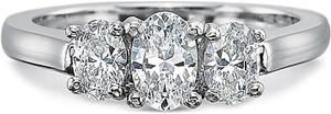 Precision Set Three Stone Flush Fit Diamond Engagement Ring