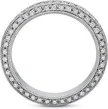 Precision Set Triple Row Diamond Wedding Band