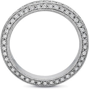 Precision Set Triple Row Diamond Wedding Band