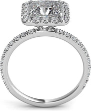 Princess Halo Diamond Engagement Ring