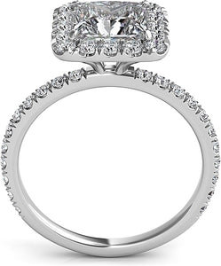 Princess Halo Diamond Engagement Ring