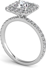 Princess Halo Diamond Engagement Ring
