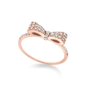 Diamond Bow Stack Ring in 14K Rose Gold with 43 Diamonds Weighing  ...