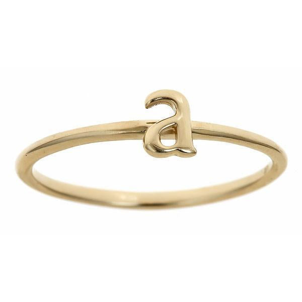 14k Yellow Gold Initial Ring