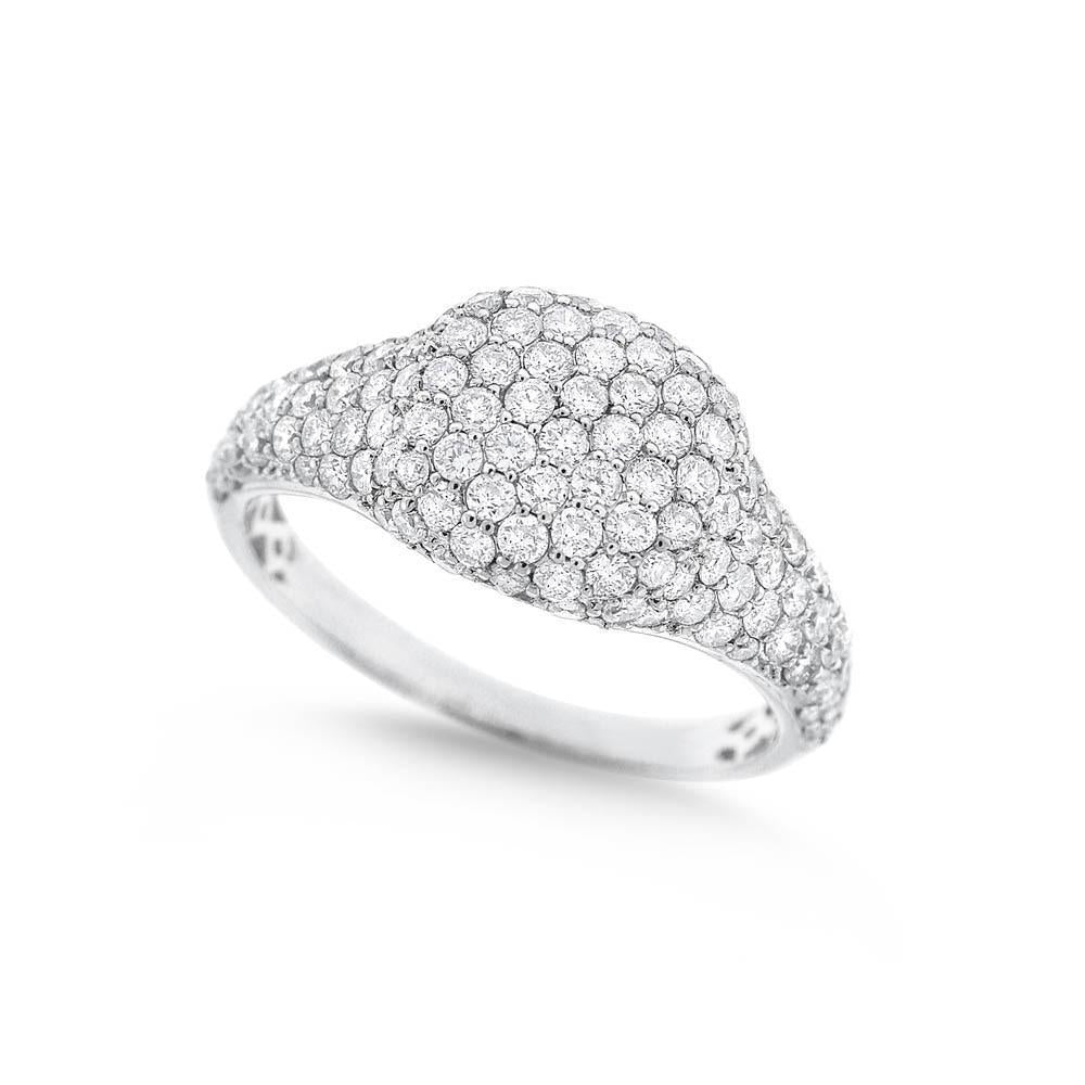 Diamond Fashion Ring in 14K White Gold with 126 Diamonds Weighing 1...