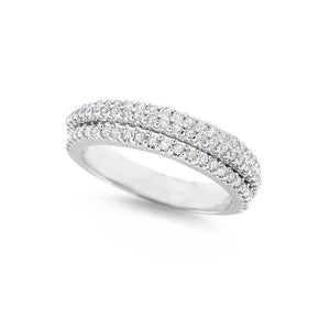 Diamond Stack Ring in 14K White Gold with 79 Diamonds Weighing.55ct...