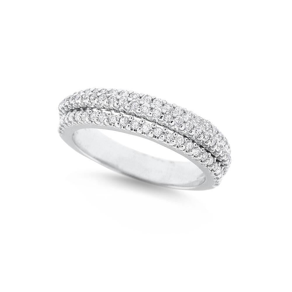 Diamond Stack Ring in 14K White Gold with 79 Diamonds Weighing.55ct...