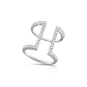 14K Diamond Modern Geometric Ring. Available in yellow, white and r...