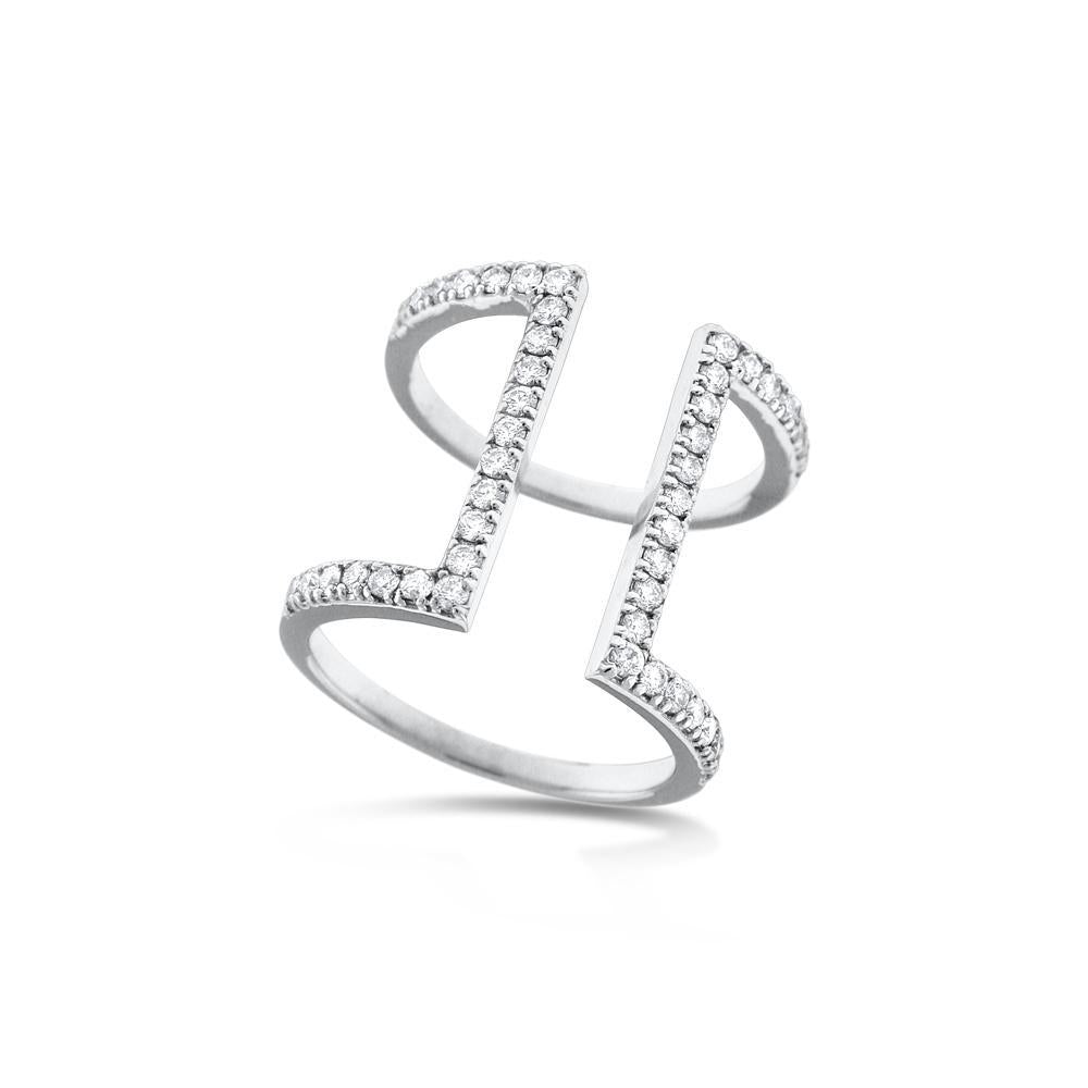 14K Diamond Modern Geometric Ring. Available in yellow, white and r...