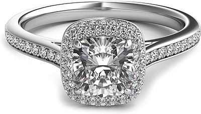 Rolled Cushion Halo Diamond Engagement Ring-SNT367