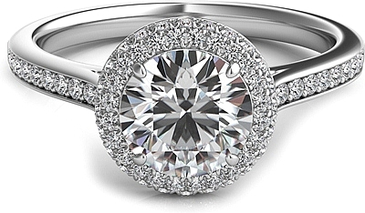 Rolled Round Halo Diamond Engagement Ring-SNT319