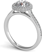 Rolled Round Halo Diamond Engagement Ring