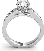 Round Brilliant Channel-Set Cathedral Diamond Engagement Ring