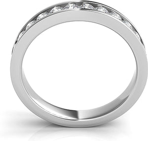 This classic band features round brilliant cut diamonds that are pa...