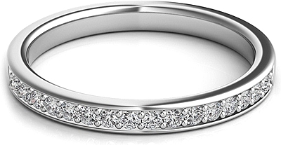 Round Brilliant Pave-Set Diamond Wedding Band-SNTWB94A