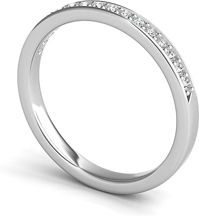 Round Brilliant Single Diamond Wedding Band