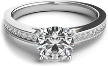 Round Brilliant Petite Channel-Set Diamond Engagement Ring
