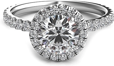 Round Halo Diamond Engagement Ring-SNT323