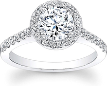 Round Pave Halo Diamond Engagement Ring