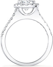 Round Pave Halo Diamond Engagement Ring
