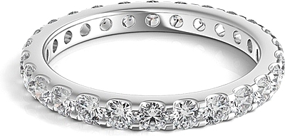 Scalloped Prong Round Diamond Eternity Ring 1.00ct tw
