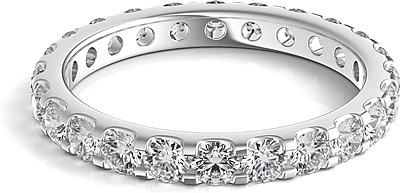 Scalloped Prong Round Diamond Eternity Ring 1.50ct tw