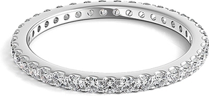 A stylish low-profile design featuring round brilliant cut diamonds...