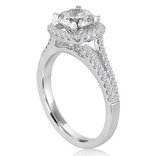 Signature Pave Split Shank Diamond Engagement Ring