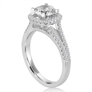 Signature Pave Split Shank Diamond Engagement Ring