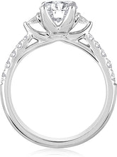 Signature Pave Three Stone Diamond Engagement Ring