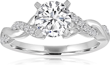 Signature Pave Twist Shank Diamond Engagement Ring
