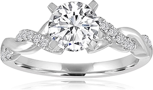 Signature Pave Twist Shank Diamond Engagement Ring