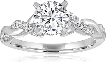 Signature Pave Twist Shank Diamond Engagement Ring