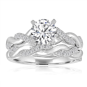 Signature Pave Twist Shank Diamond Engagement Ring