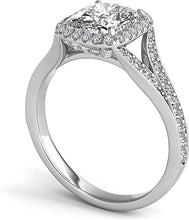 Split Shank Diamond Cushion Halo Engagement Ring